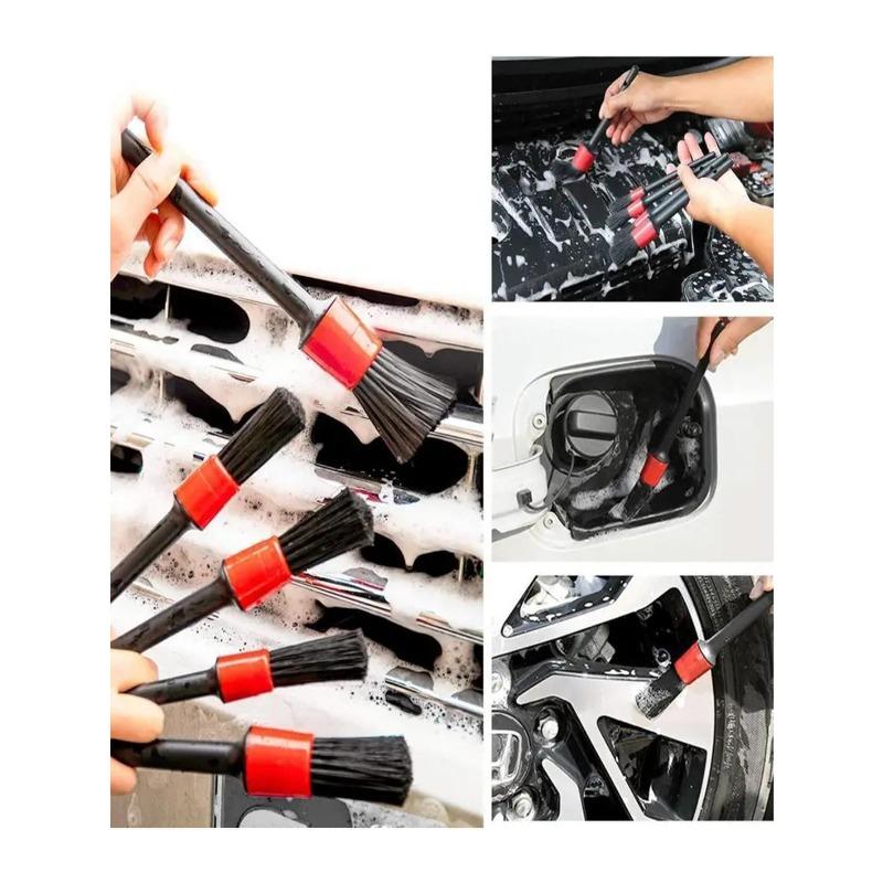 14 szt. Zestaw szczotek do czyszczenia samochodu, zawiera szczotkę do detali, szczotkę do kół, rękawicę do mycia samochodu, gąbkę, aplikator do wosku