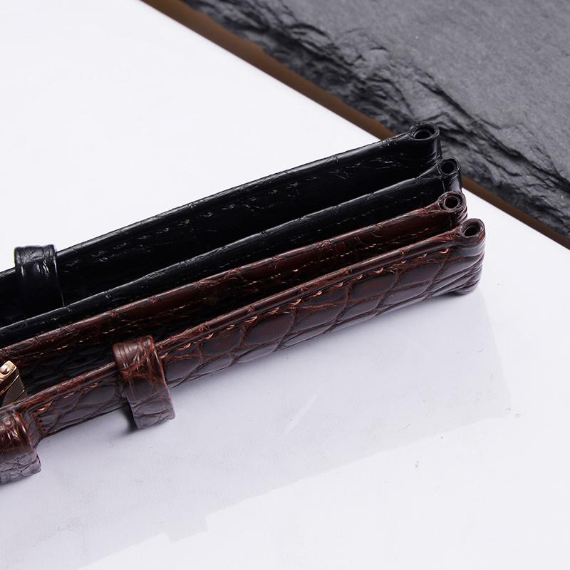 High Quality Two-sided Crocodile Skin Leather Watch Strap Butterfly Clasp 19mm 20mm 21mm 22mm Men Metal Watchband Soft Bracelet