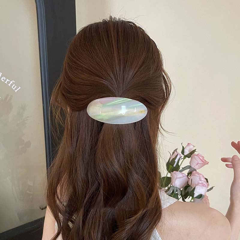 Vintage Acetic Acid Oval Hair Clip for Women Girls Korean Large Spoon Clip Spring Clip Hair Clip Top Clip Hair Accessories