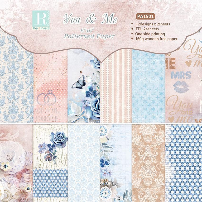 Fiore 24 fogli di carta artigianale fustelle arte sfondo origami scrapbooking creazione di biglietti