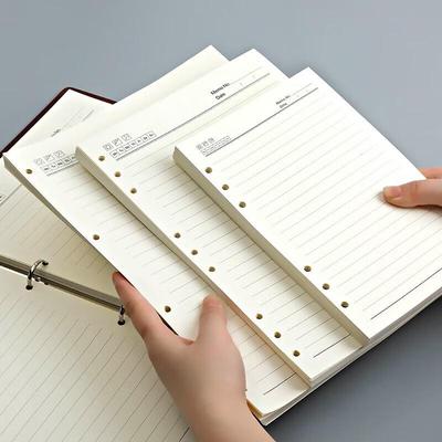 Deshangyuan A5 6-Hole Lined Loose-Leaf Refill Paper (100 Sheets, 5-Pack)