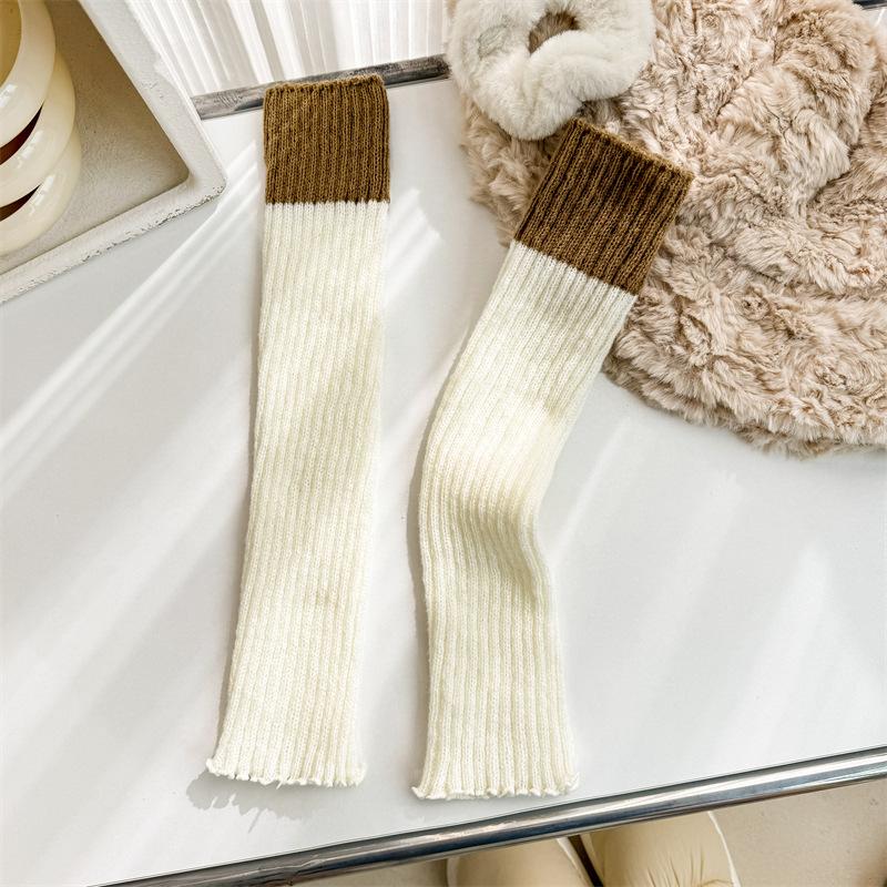 

Вязаный носок, весенне-осенние шерстяные цветные блоки, лоскутные гетры, универсальные гетры до икр, теплые шерстяные махровые гетры 1 pair