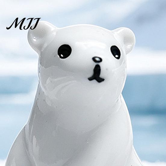 DIY Craft Accessories 4Pcs Mini Polar Bear Figurines, Miniature Mother and Baby Ornaments, Decorative Wildlife Miniatures Cute Animal Statues,