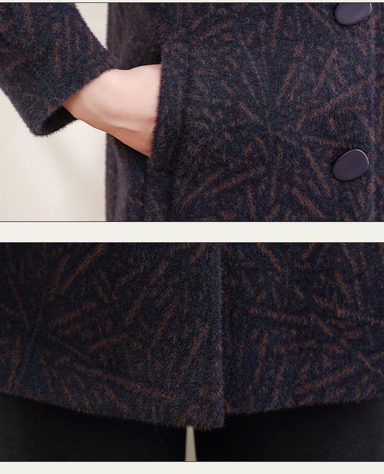 Mid-Length Imitation Mink Velvet Coat for Middle-Aged and Elderly Women - Winter Padded, Thick, Stylish for Grandma