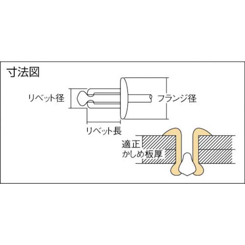 Lobtex (Ebi) Blind Rivets, 1000 pieces, NSA6-4