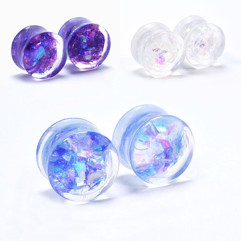 

2 шт. 6-30 мм блестящие блестки ушные туннели расширители вилки носилки для пирсинга ушей сережек