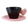 BRHeart Shaped Couple Coffee Cup Ceramic Cup&saucer Dining Table Coffee Mug Milk Mugs Afternoon Tea Teacup Fruit Juice ContainerEY