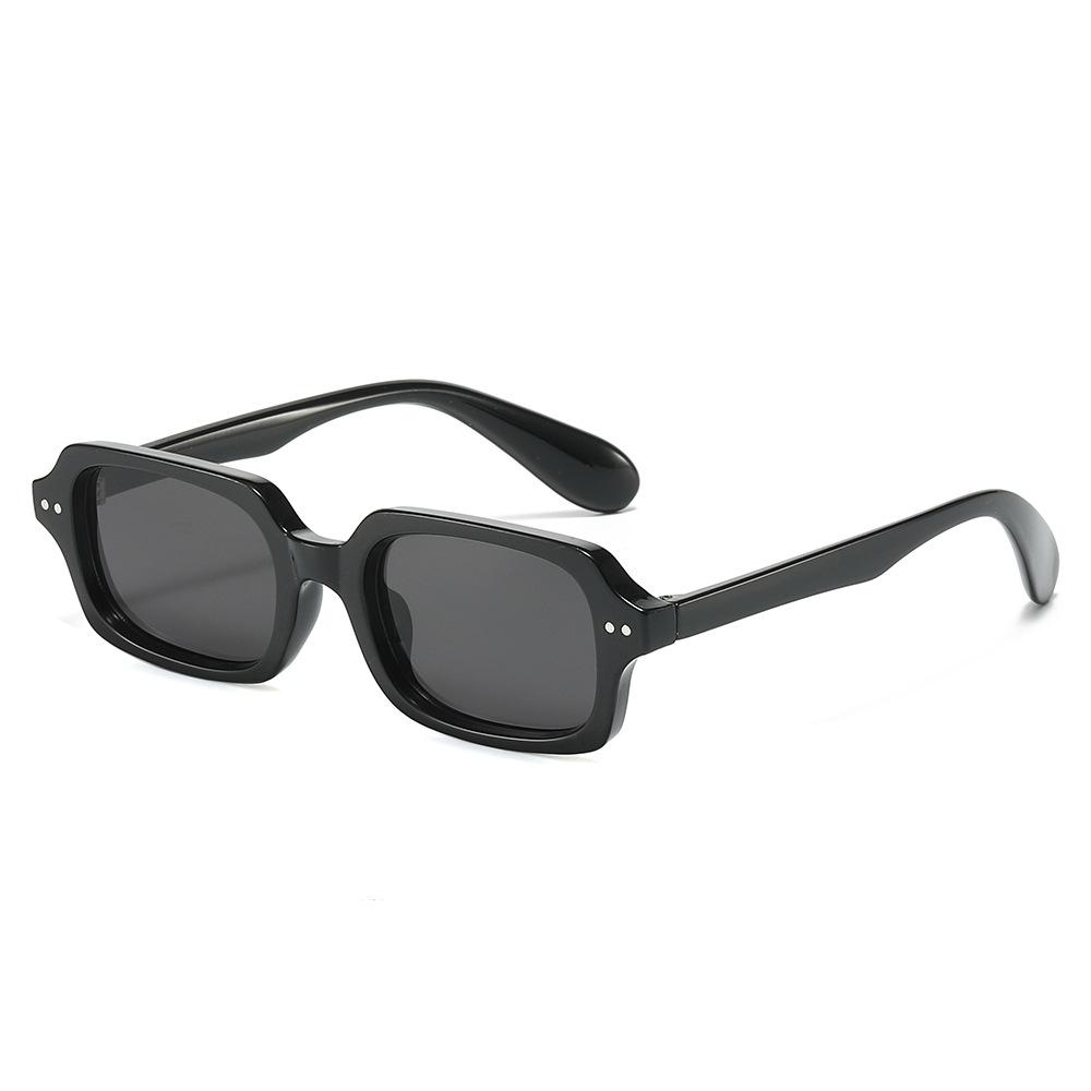 

Timeless Retro High End Designer Style Edgy Punk Trendy Riveted Square Shaped Female For Both Male Sun Glasses