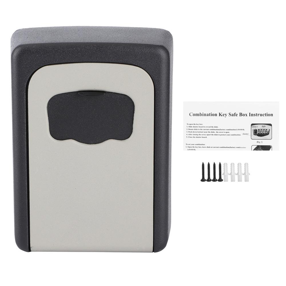 

High Security Aluminum Alloy Key Lock Box Secure 4 Digit Password Key Safe Box Durable Sturdy Password Lock Box Home Use