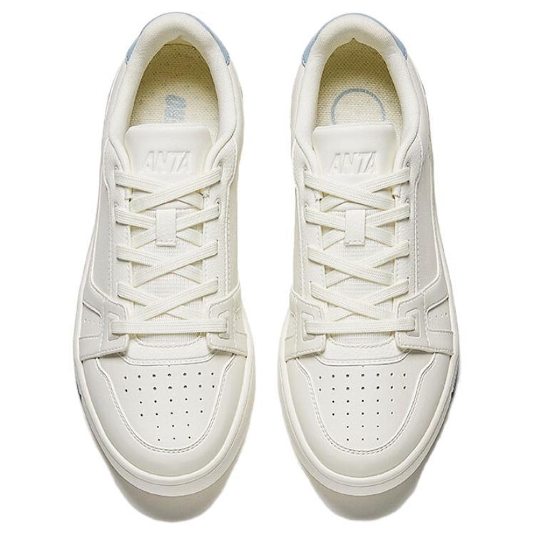 Anta Breath Breathable, Slip Resistant, And Abrasion Resistant Low top Skateboard Shoes Women's White 122528018-2