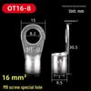 OT Series Pure Copper Crimp Lugs: Cold-Pressed Terminals, Brass Silver-Plated Bolt, Round Wiring Ears Connectors