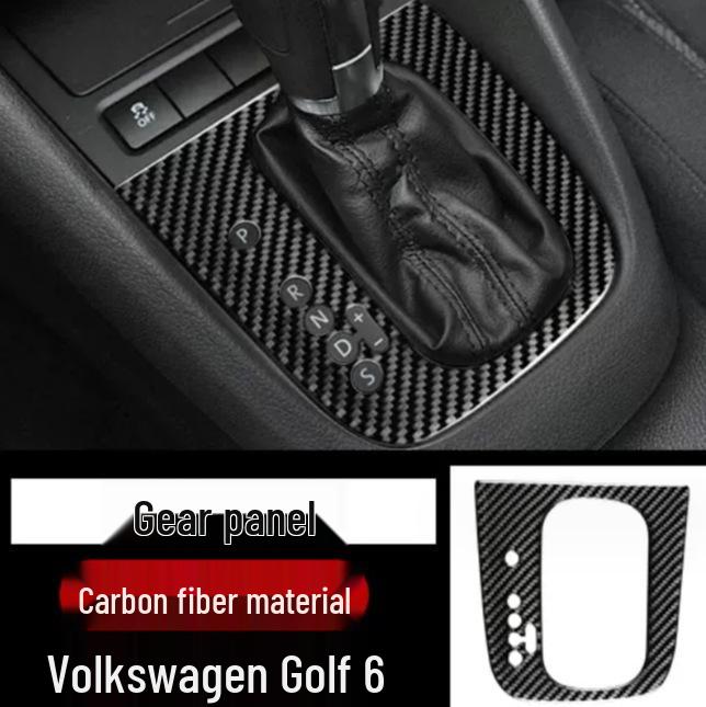 Interiér z uhlíkových vláken Středová konzole Rám řadicí páky & Lišta panelu AC CD pro VW Golf 6