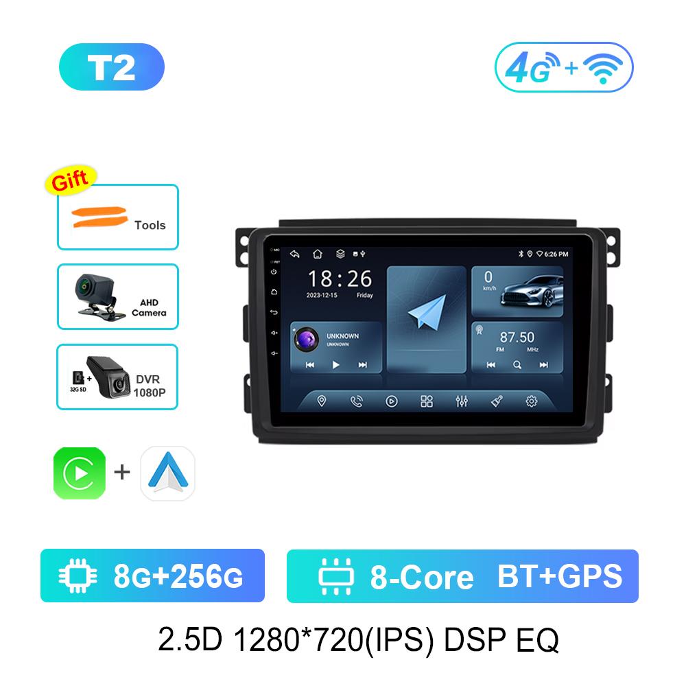 HD Screen Android Car Radio Multimedia Video Player for Smart Fortwo 451 2005 - 2010 GPS Navi 4G WiFi Bluetooth DSP Stereo