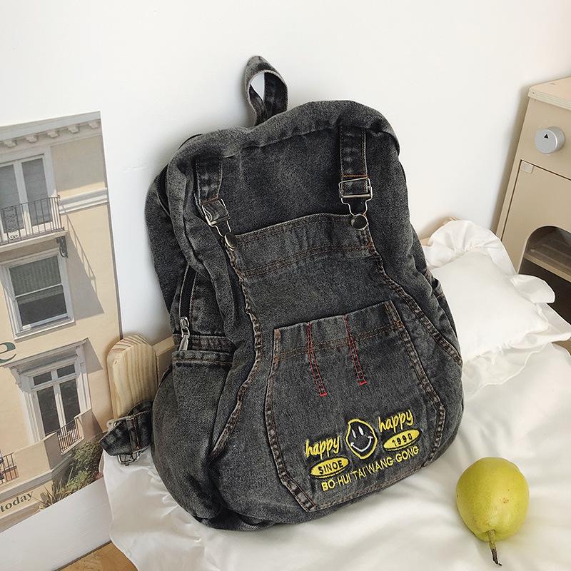 Шикарный женский джинсовый рюкзак | Повседневный, легкий и универсальный | Вместительный дорожный и студенческий рюкзак для книг