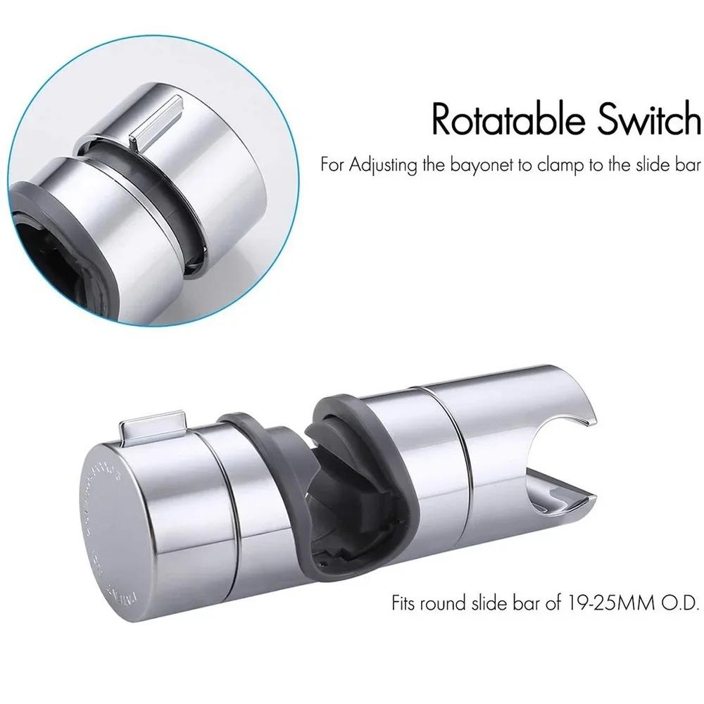 Shower Bracket Shower Rail Holder Adjustable 18~25mm ABS Chrome Shower Head Holder Bathroom Accessories Universal