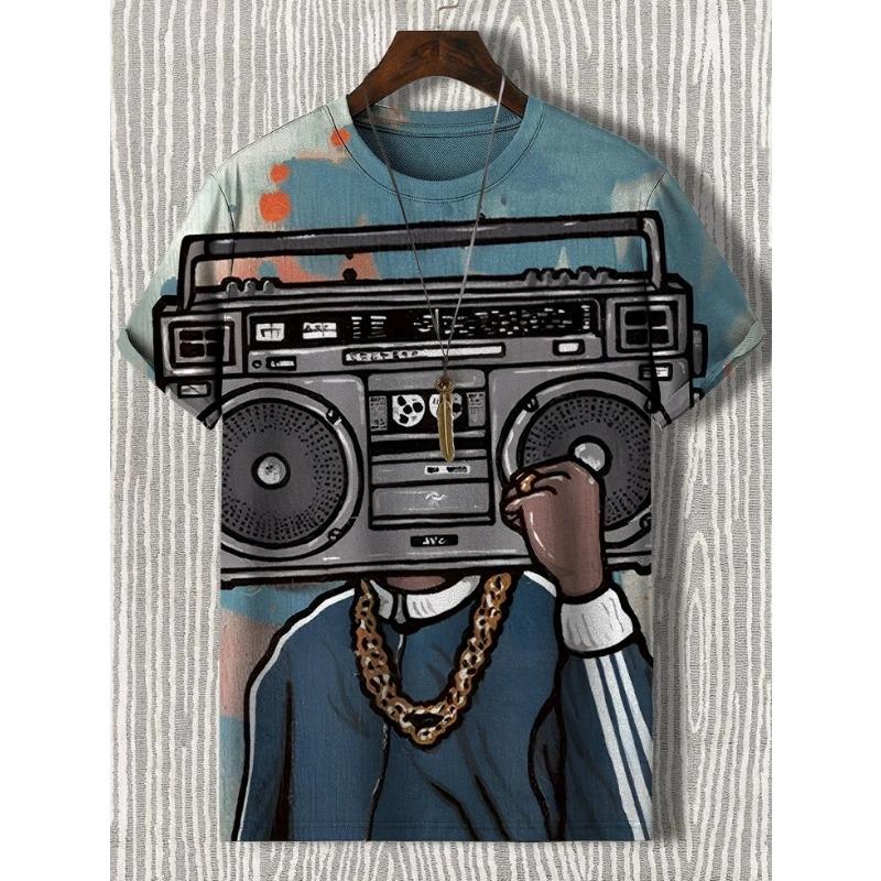 Men's Animal Funny Cat Printed T Shirt Short Sleeved Tees Tops 3D Print O-Neck Shirts Party Summer Casual Men's Clothing Apparel