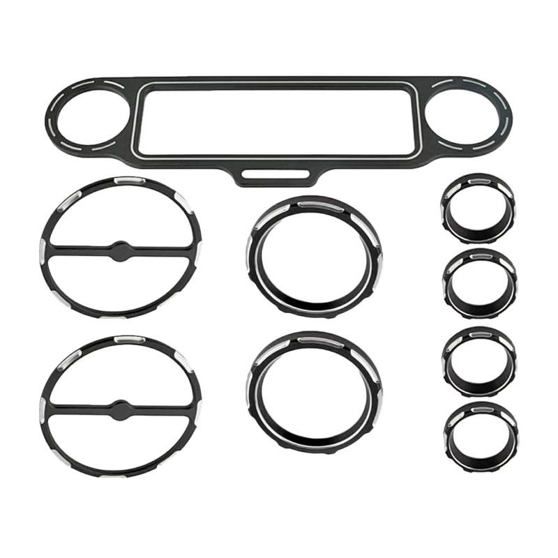 Motorcycle Speedometer Bezels Horn Cover Speaker Stereo Accent Trim Ring for Harley Touring Electra Street Glide Trike 1996-2013