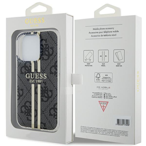 Guess Guhcp15Lh4Psegk Iphone 15 Pro 6.1 Czarny/Black Hardcase Iml 4G Gold Stripe