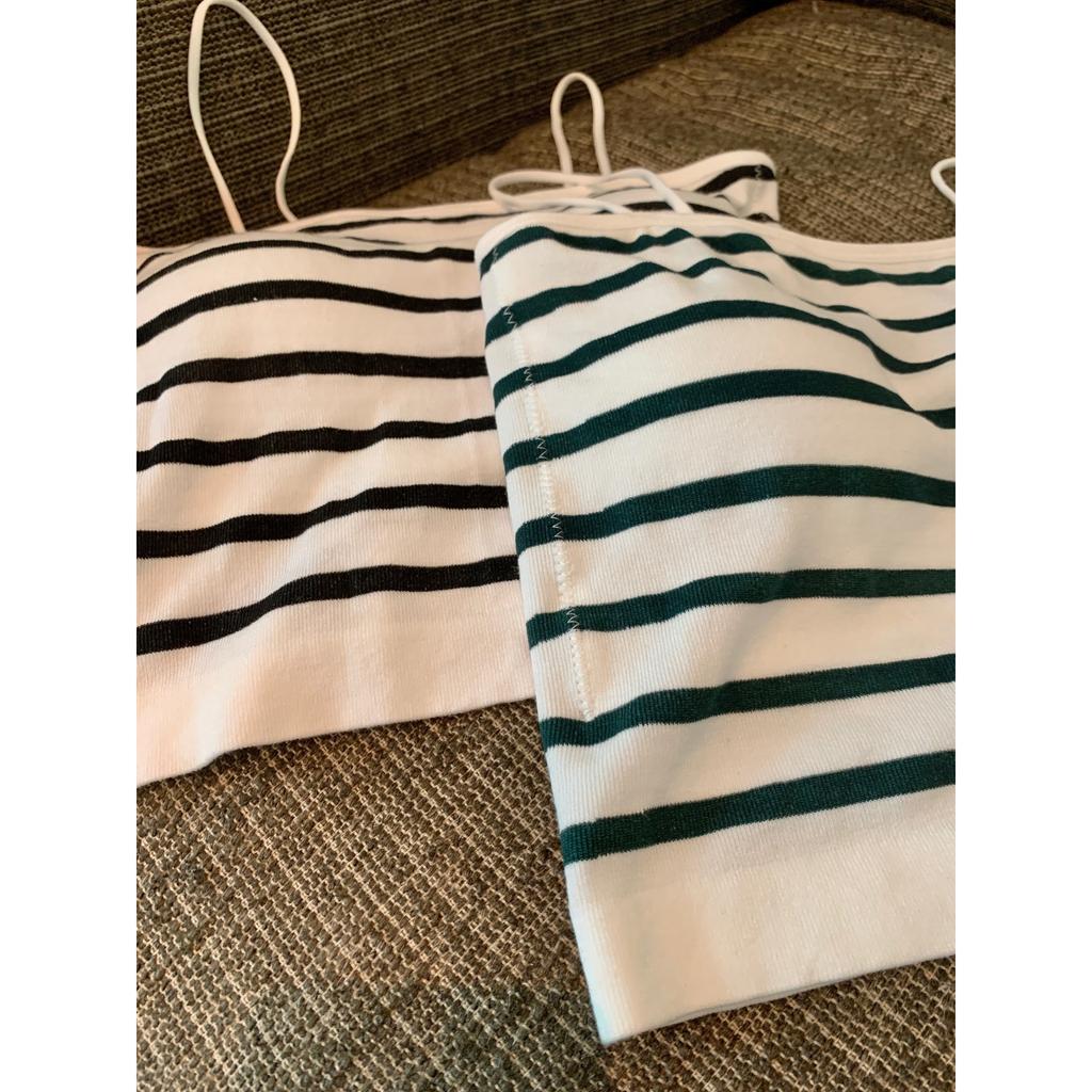 Striped Little Camisole Women with Breast Pads In The Back of The Underwear Sexy Breast Outside The Summer To Wear Pure Sex Spice Top