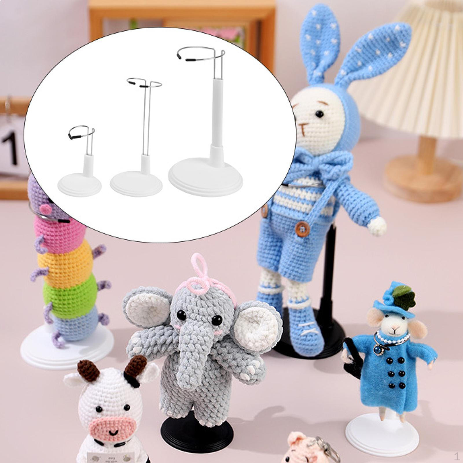 

3 Pieces Adjustable Doll Stands Display Organization Multipurpose Brackets