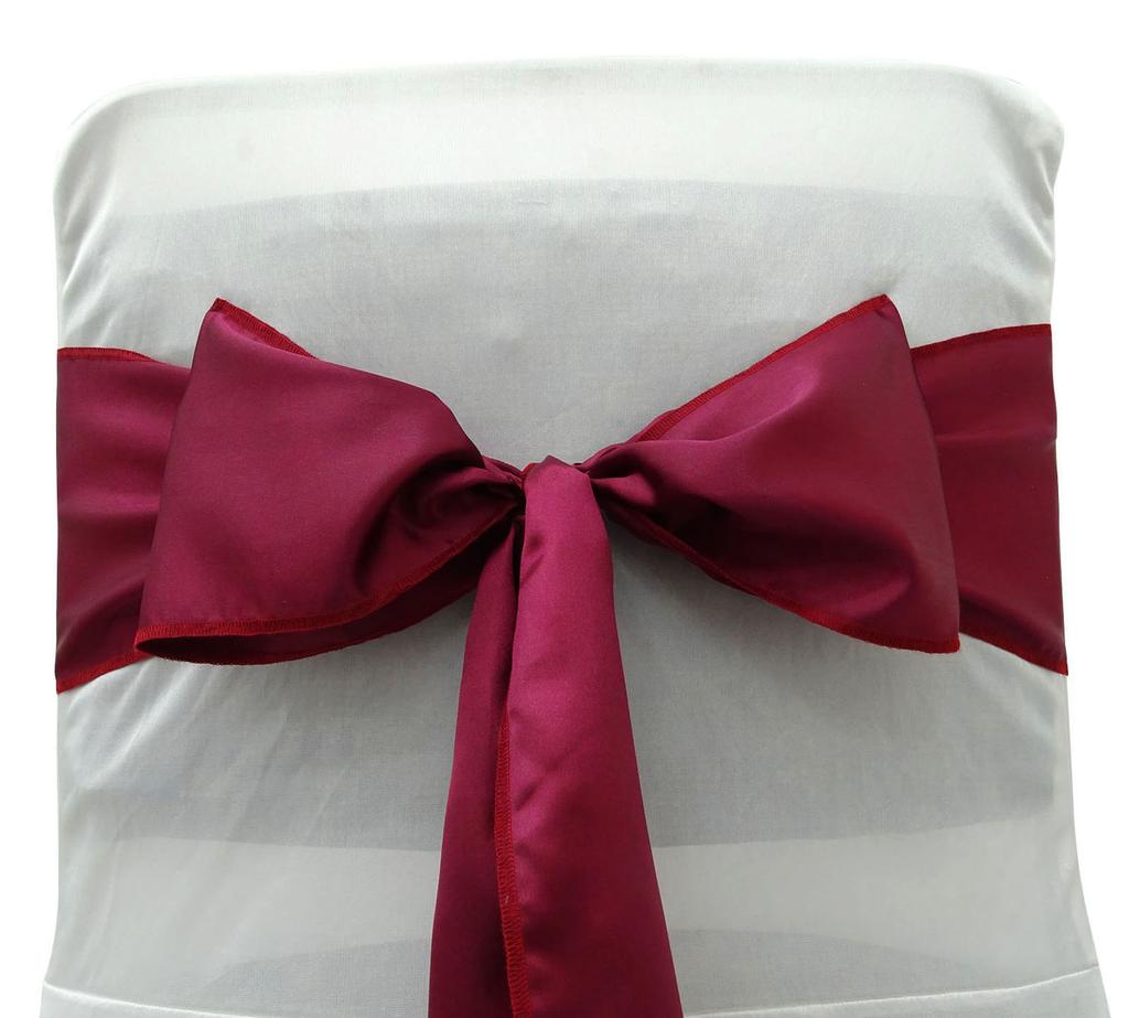 Darling Souvenir Pack Of 125 Satin Chair Sashes Bow Sash For Wedding & Events Supplies Party Decoration Chair Cover Sash - Colors