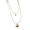 Modern Stylish Heart-Shaped Double Layer Pendant Necklace