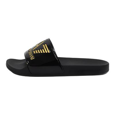Sandali Infradito EA7 con Logo Dorato Calzature Unisex Nero XCP001XCC22M631