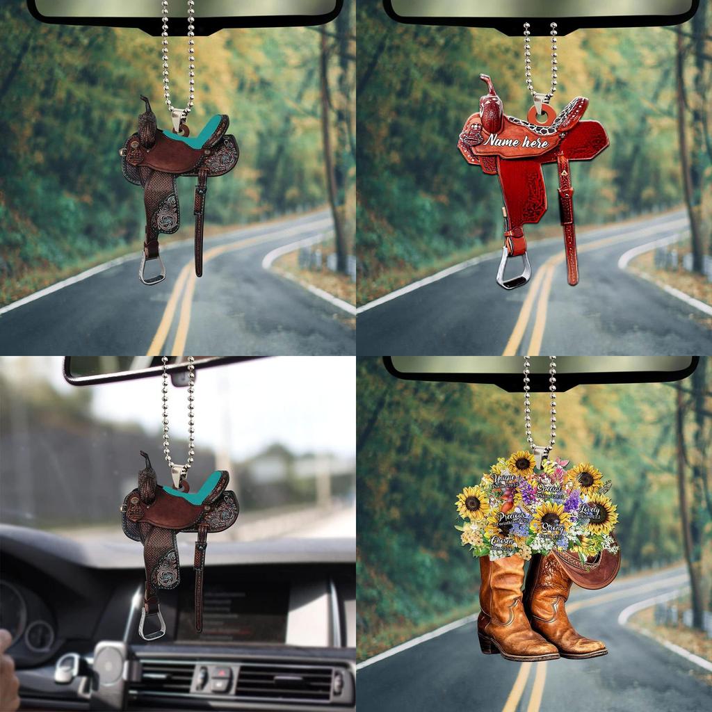 Wildwest Blumengeschenk für Pferdeliebhaber Vintage Acryl Auto Deko Hängeornament Heimdekoration