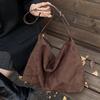 Large Capacity Suede Messenger Bag Women's 2025 Autumn and Winter New Retro Commuter Shoulder Bag Niche Commuter Tote Bag