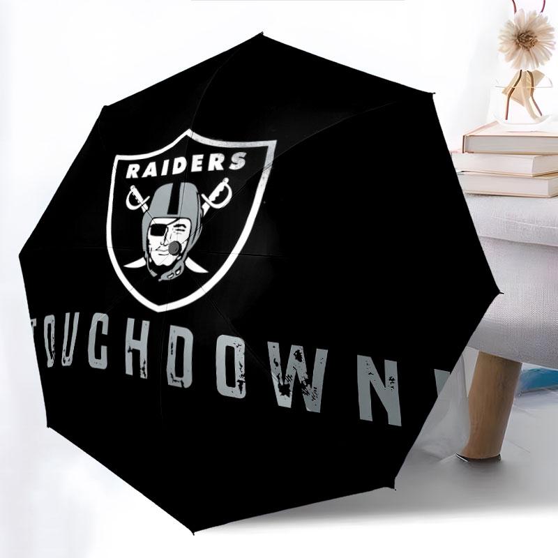 Raiders Pattern, Automatic Folding Umbrella, Portable and Foldable Design, 8 Ribs, a Christmas or Birthday Gift.