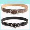 Casual Faux Leather Waist Belt With Alloy Buckle And Punk Influences For Trendsetting Youth And Streetwear