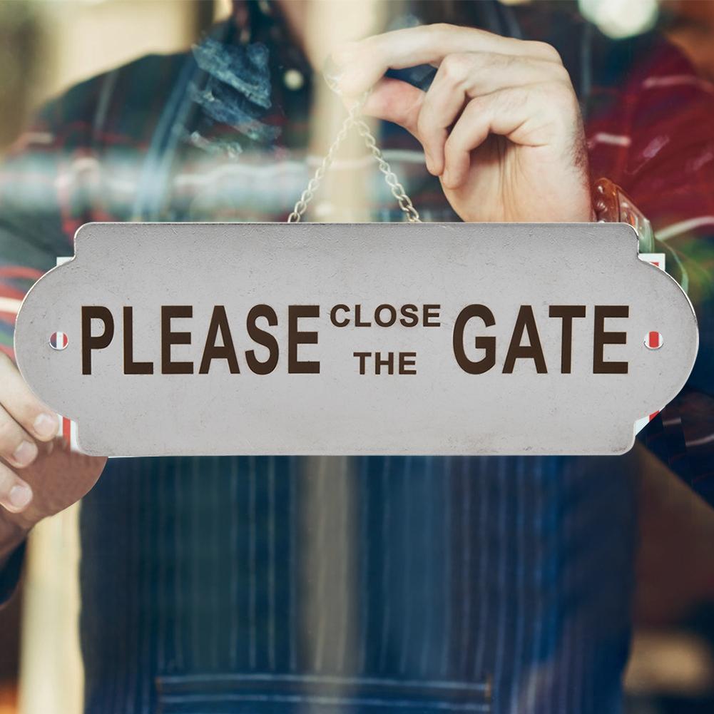 

Stainless Steel Fence Post Garden House Home Door Gate Toilet Warning Sign Board with Install