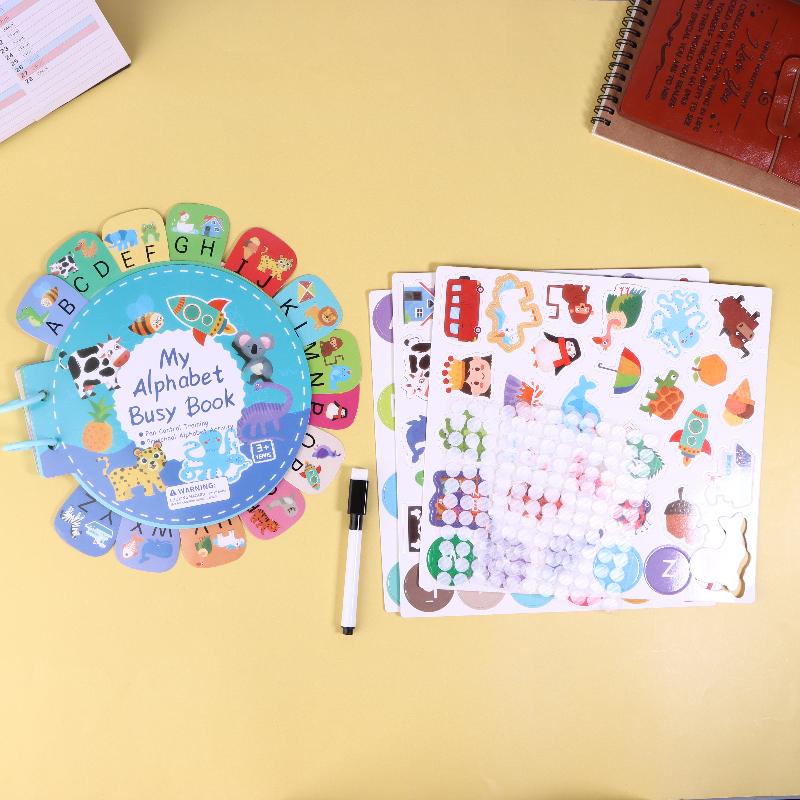 Busy Book Quiet Book Activity Book Alphabet Sticker Book For Children Brain Training Book Quiet Book Letter Awareness