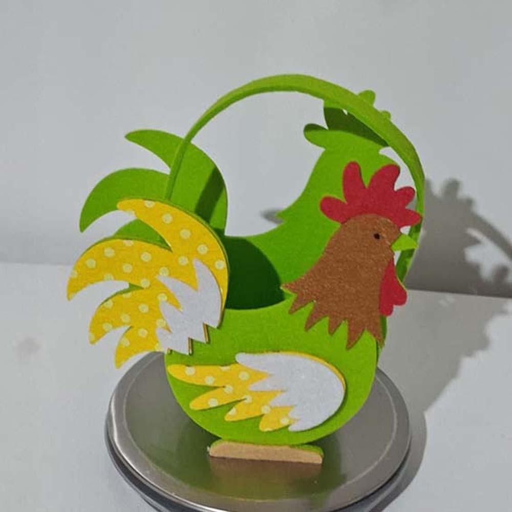 Exquisite Felt Chicken Basket Cartoon Cock Easter Storage Case Rooster Candy Box  Chocolate
