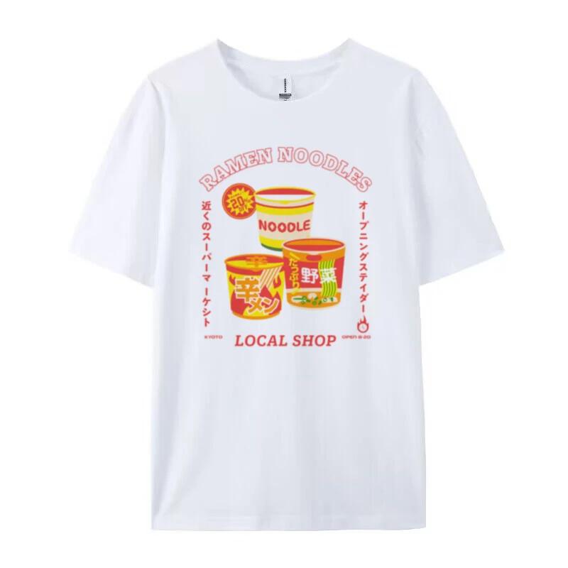 Women Oversized Kawaii Japanese ReUnisex Noodle TShirt Grunge Y2k Aesthetic Tops Cute Foodie Tee Shirt Unisex Streetwear Clothing