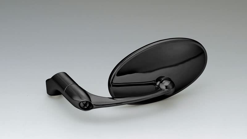 Kijima Motorcycle Euro Universal 1 Mirror, Type, 10mm/8mm Bolt, Oval, Fit, Left/Right, Black, Piece, 203-8085