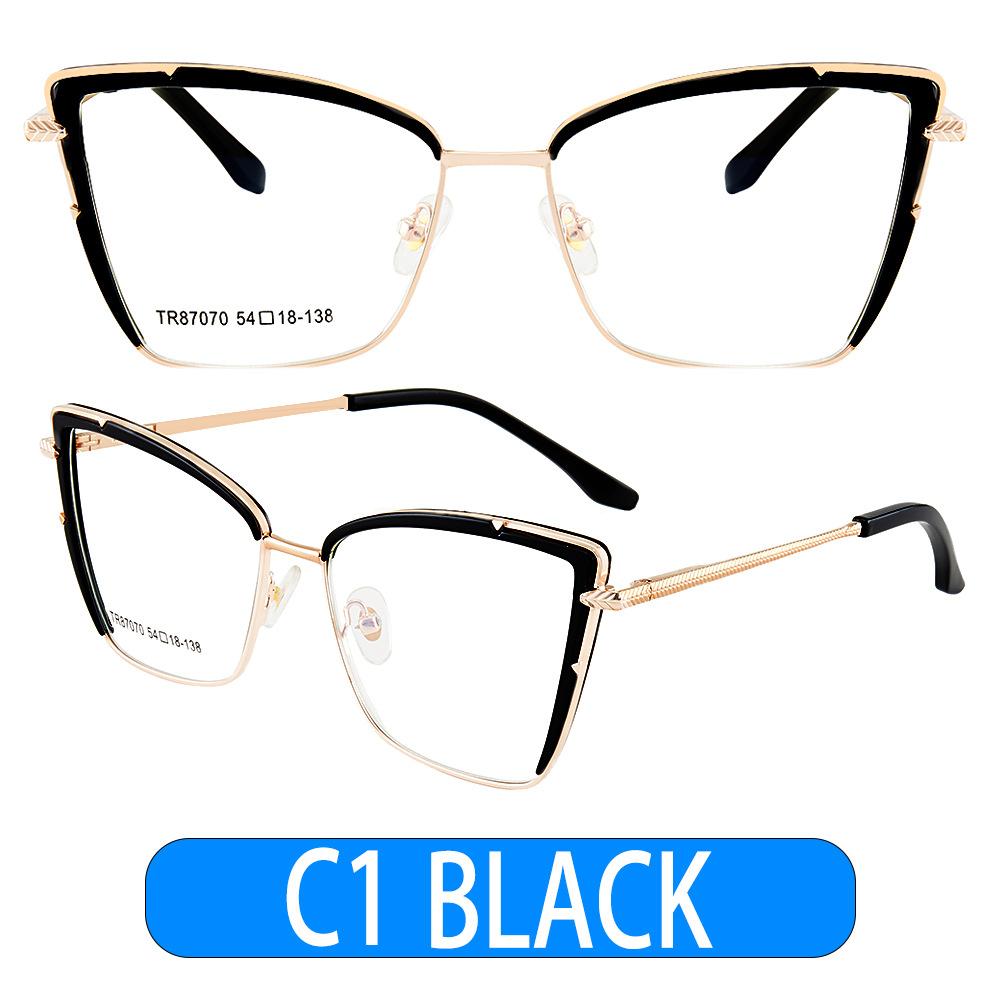 Red Cat Eye Myopia Glasses -1 5 To -6 0 Retro Blue Light Blocking Women Optical Prescription Eyeglasses Metal Frame