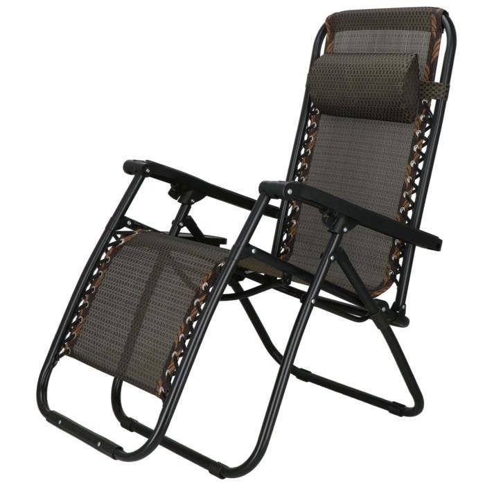 Liegestuhl - Springos® - Faltbar - Kopfstütze - Wasserdichtes Gewebe - Belastbarkeit 120 kg