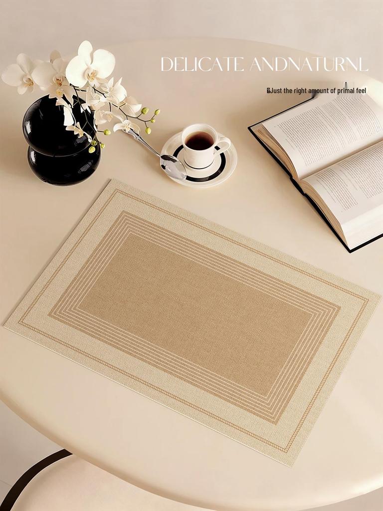 French Vintage PVC Placemat: Luxury Feel, Waterproof, Oil-Proof, Heat-Resistant, Wash-Free Coaster Pad.