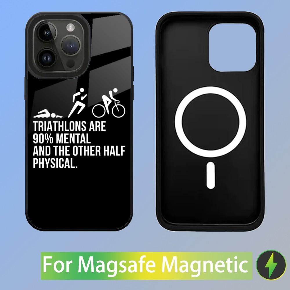 Triathlon Schwimmen Radfahren Laufen Tri Life Handyhülle Für iPhone 15,14,13,12,11,Plus,Pro,Max Mini Magsafe Magnetisches Kabelloses Laden