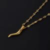 1Pc Stainless Steel Vintage Lucky Horn Cornicello Pepper Pendant Necklaces Gothic Italian Chilli Aesthetic Collares Jewelry