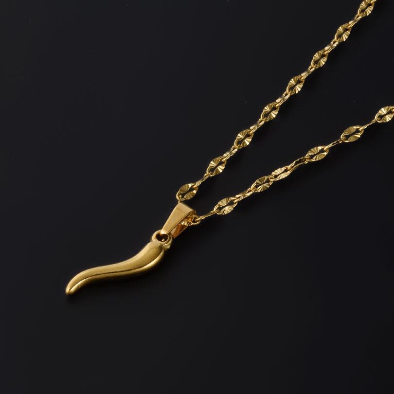 1Pc Stainless Steel Vintage Lucky Horn Cornicello Pepper Pendant Necklaces Gothic Italian Chilli Aesthetic Collares Jewelry