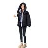 Down women's short 2024 winter new thickened small hooded contrasting white duck down bread jacket