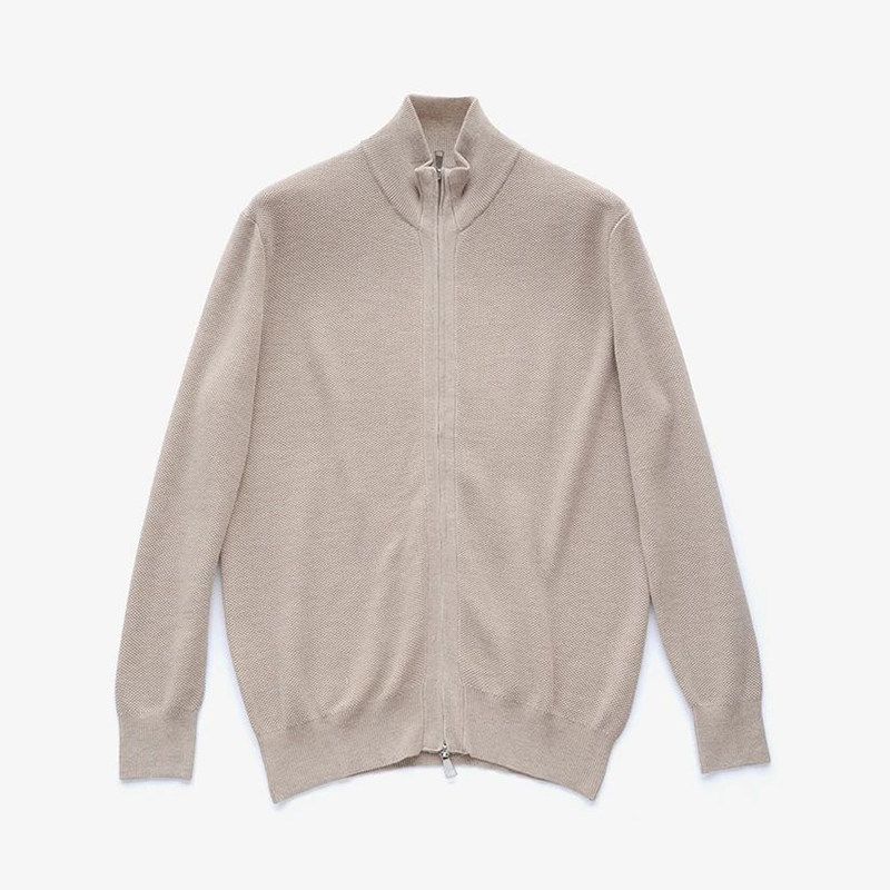 American Retro Cardigan Woolen Sweater Men s Winter High Neck Thickened Old Money Style Sweater Export Men s Base Knitwear Khaki XL