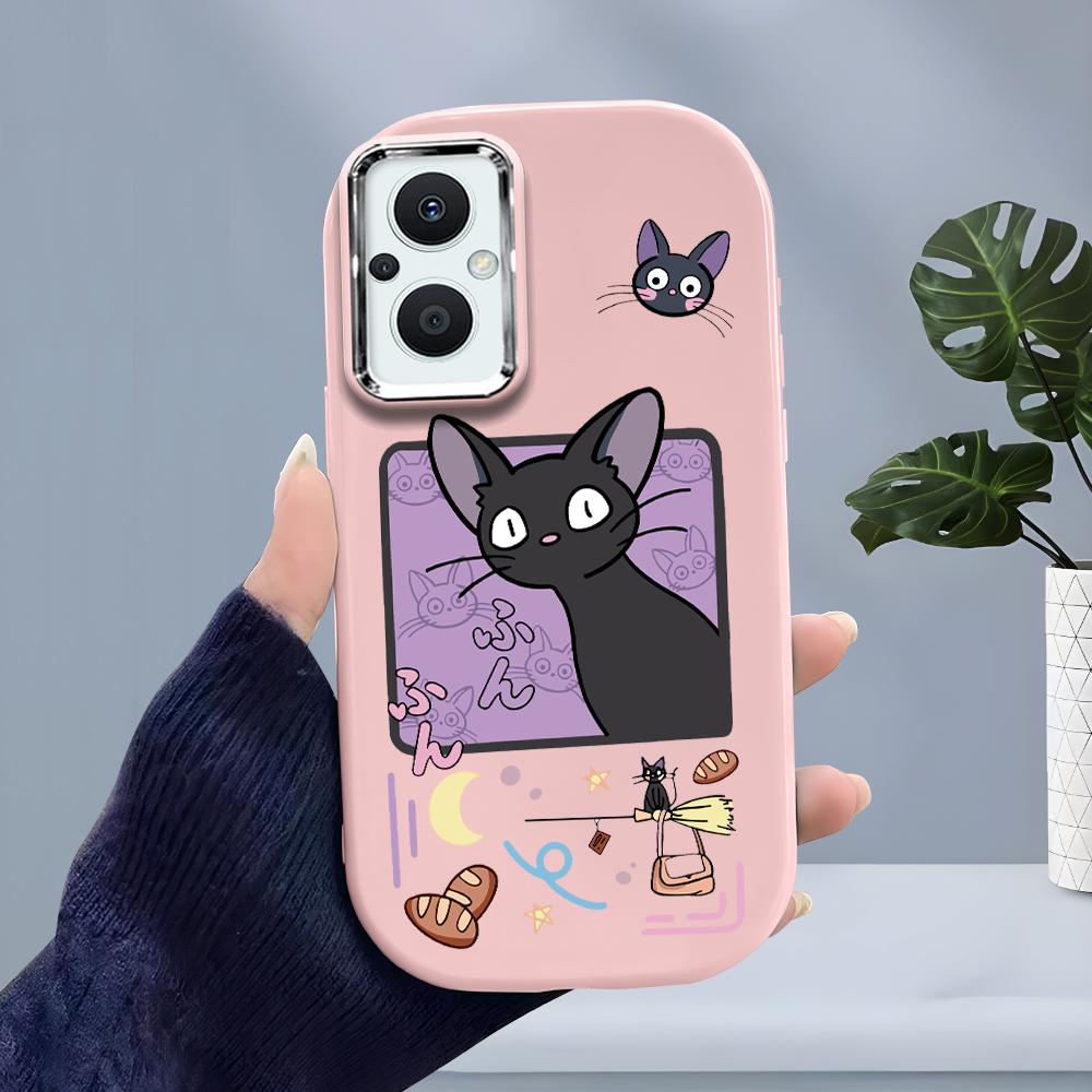 

Для Vivo V23 V27 V29 V25 V30 Y02 Y02t Y28 Y33s Infinix Smart 8 Pro Cartoon Black Cat Silver Edge мягкий защитный чехол из жидкого силикона Infinix Note 30 5G розовый