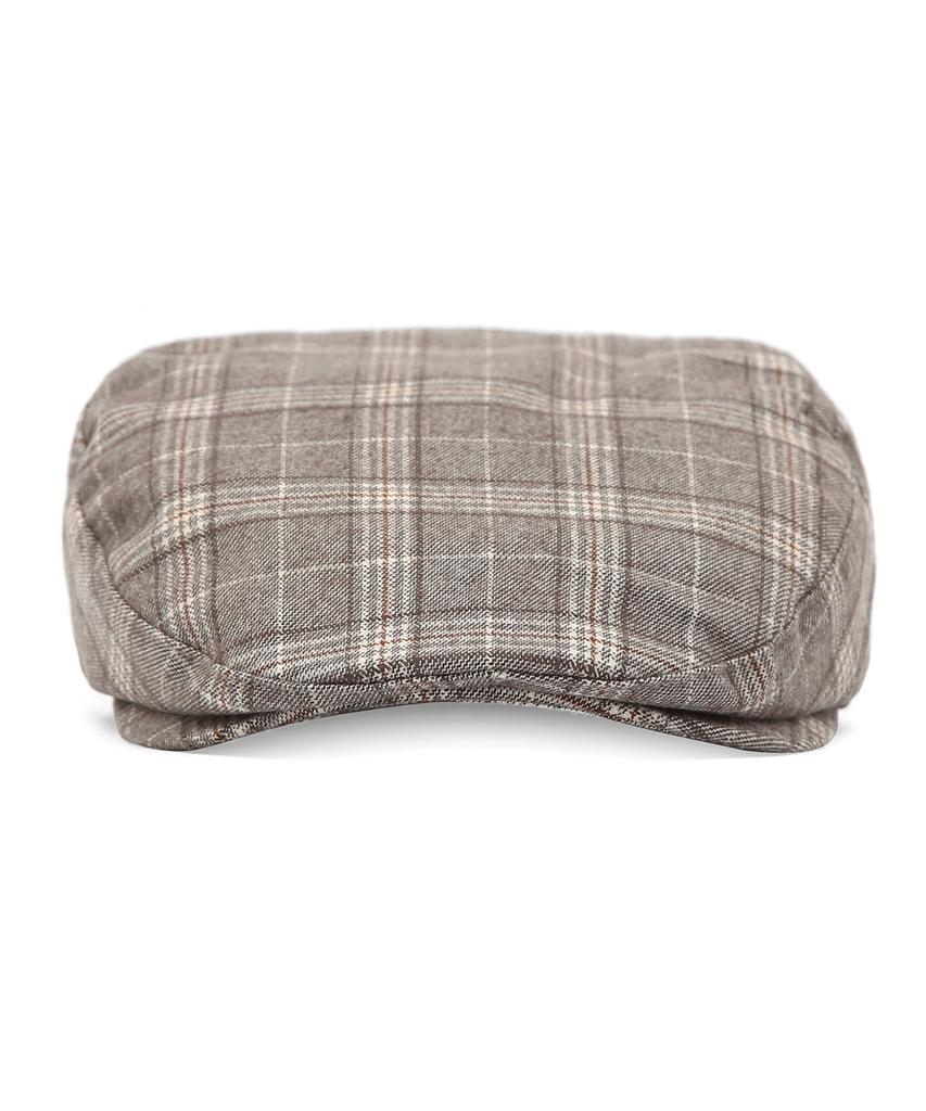 Eondeokeonteulolseutyudio Autumn Check Pattern Beret Drive Hunting / Check / Brush Grey