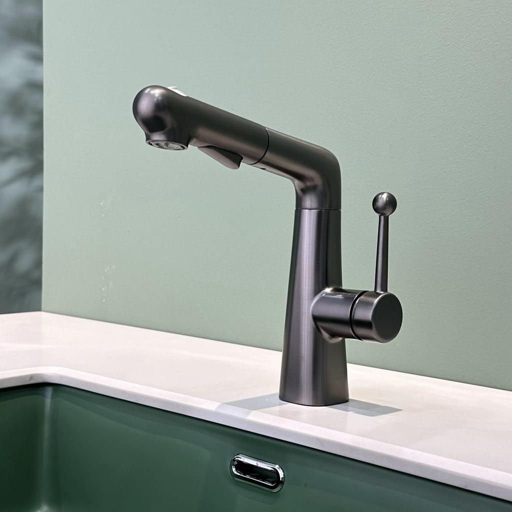 Adjustable Bronze Pink/Yellow Pull-out Bathroom Basin Faucet Splash-proof Rotating Cold And Hot Mixed Water Basin Faucet