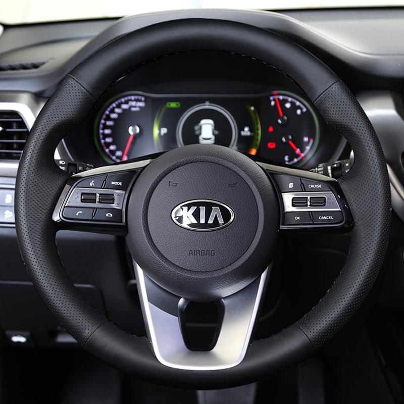 Custom DIY Car Steering Wheel Cover 100% Fit For Kia K5 Optima 2018 2019 Sportage 3 2019 Forte Ceed Cee'd 2017 2018 2019