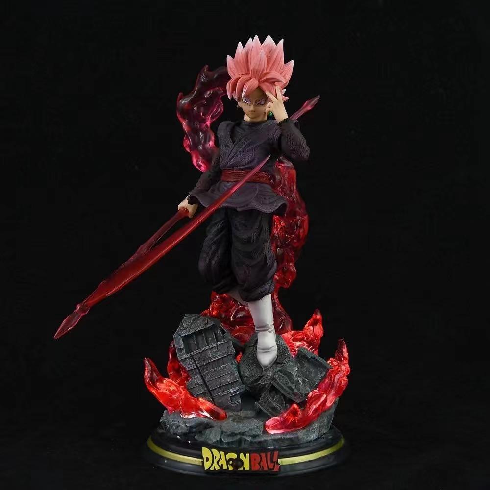 

28cm Drogan Boll Z Zamasu Figure Black Gocool Pvc Action Figures Gk Statue With Light Base Collection Model Toys For Children Gift With box