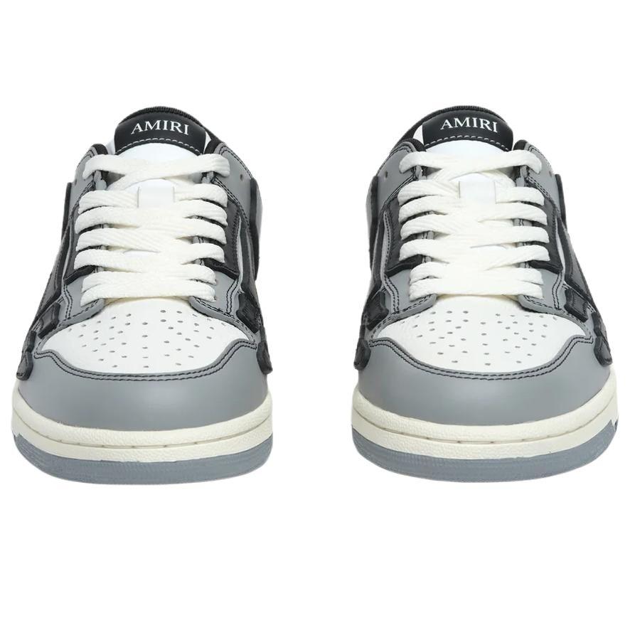 AMIRI Skel Top Low Cow Leather, Leather Low top Skateboard Shoes Men's Gray AMFOSR1077-001